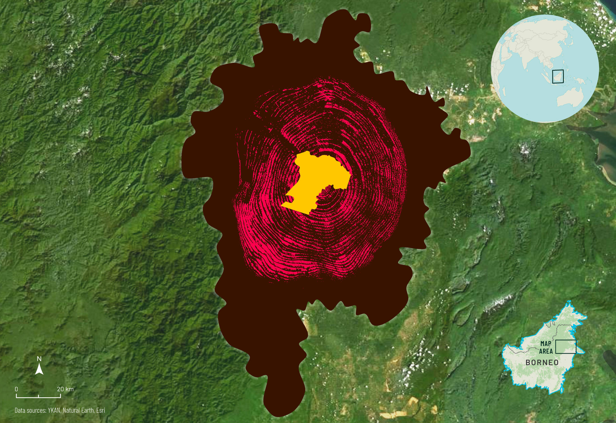 a GIS map of borneo.