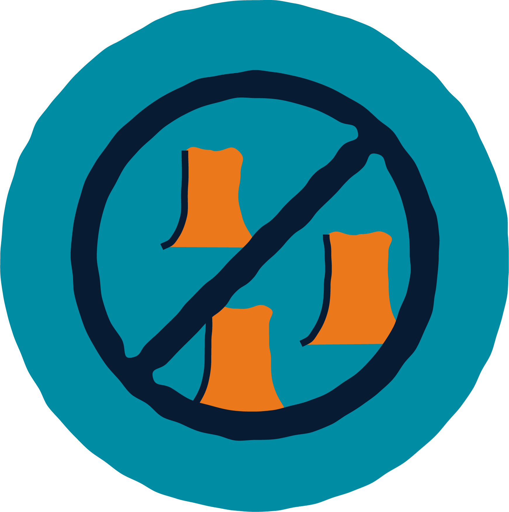 icon with avoid symbol over tree stumps