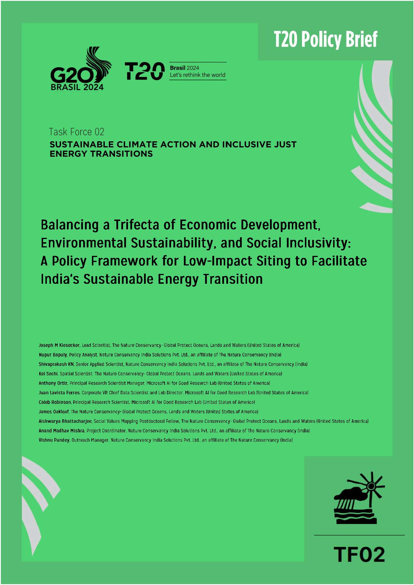 T20 Policy Brief India: Low-Impact Siting Policy Frameworks