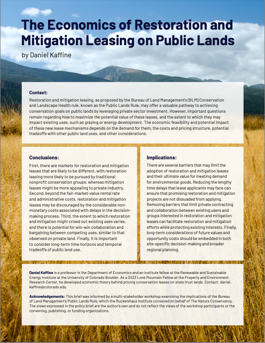 Cover of public lands rule opinion document.