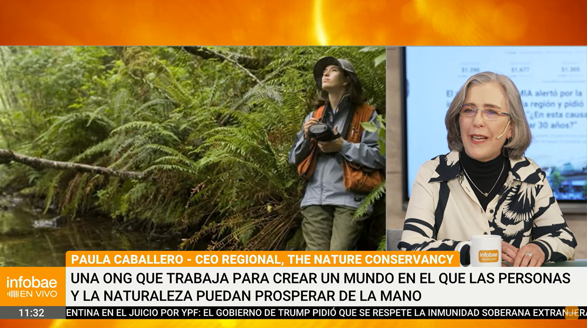 Paula Caballero en estudio de Infobae en vivo.