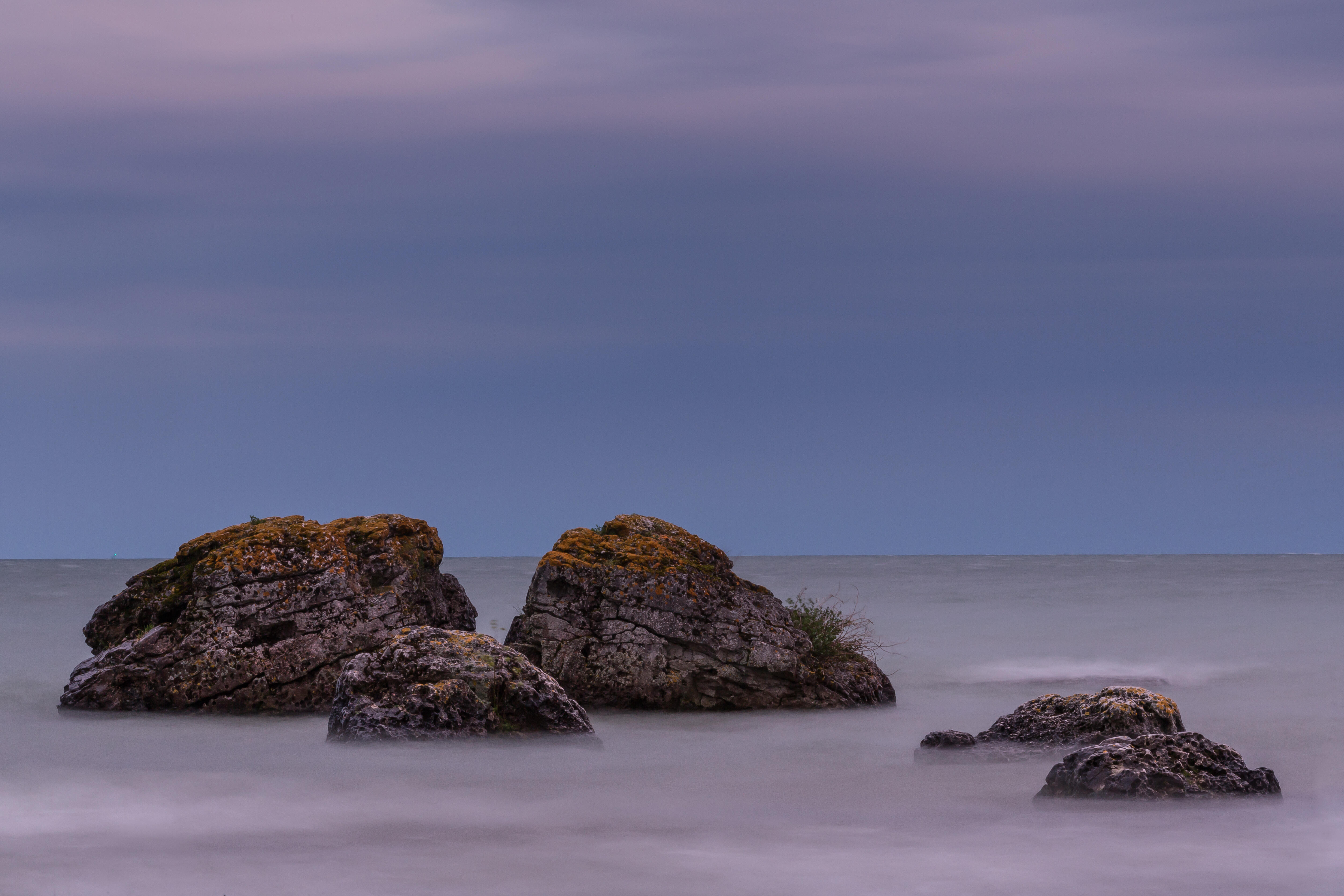 Boulders on the shore of John Arthur Woollam Preserve.