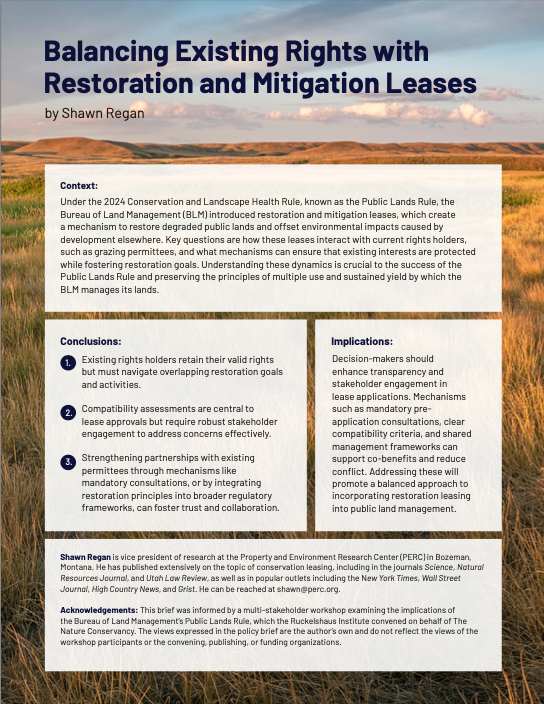 Cover of public lands rule opinion document.