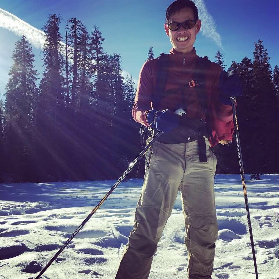 Skier on Yosemite’s Glacier Point Road.